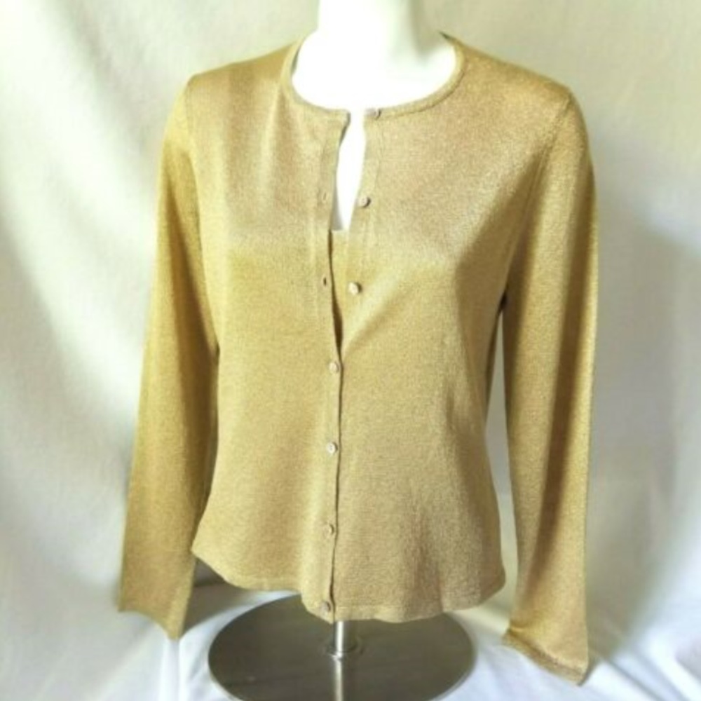 Ann Taylor Gold Twinset Sweater Classic VTG Chic